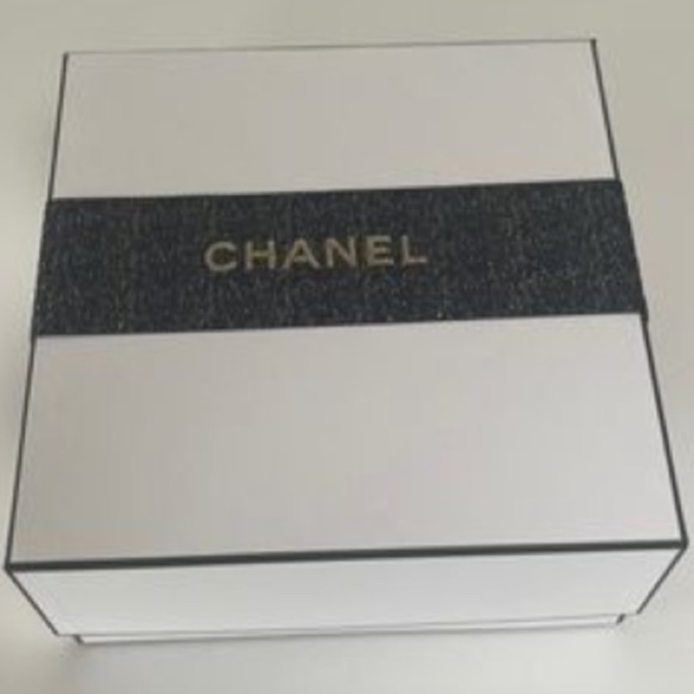 White Chanel Box with Chanel Ribbon and Tissue